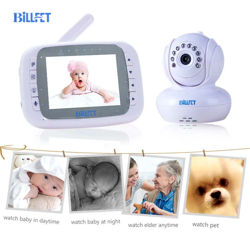 Beli 2.4G Hz Nirkabel Video Baby Monitor dengan Kamera IR Malam Visi Kamera BEBE Pan Tilt Remote Pengawasan Video Nanny bayi Cam