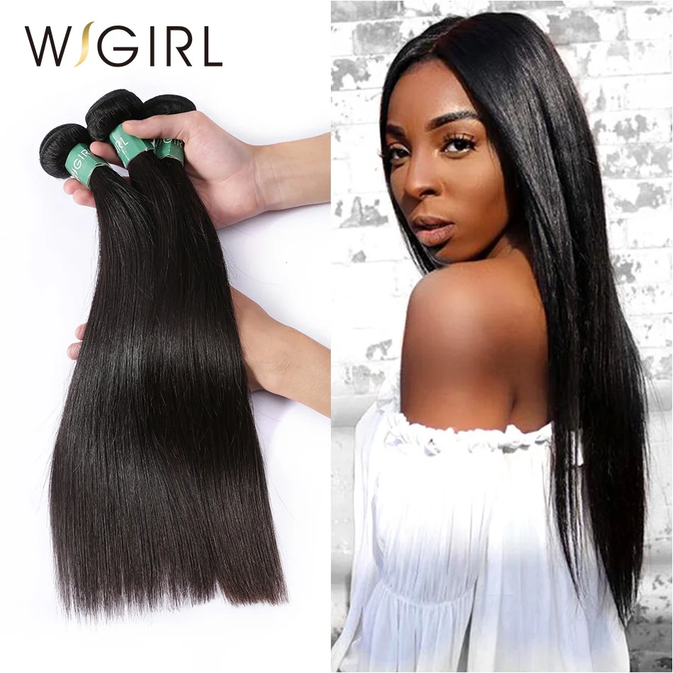 

Wigirl Malaysian Hair Weave Bundles Straight Hair 100% Unprocessed Virgin Human Hair Extension 08-40 inch Can Buy 3/4 Bundles