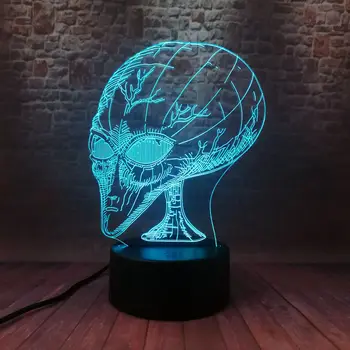 

ET Alien Figure Juguetes 3D Illusion Led 7 Colorful Changing Nightlight Flash Glow Model action & toy figures