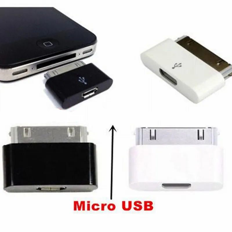 Micro USB на 30 Pin USB переходник, конвертер кабель адаптер для iPhone 4 4S 4G 3GS телефон для iPad iPod зарядное устройство адаптер
