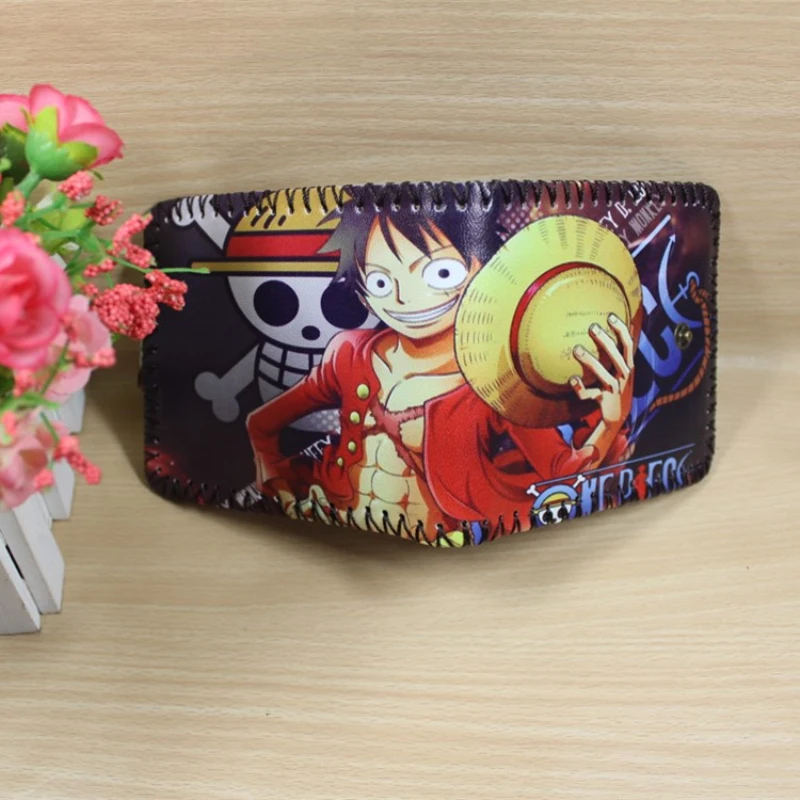 

Retro net wallet with Hasp one piece luffy anime purse Conan Cartoon woman man wallet Attack on Titan children wallet gift