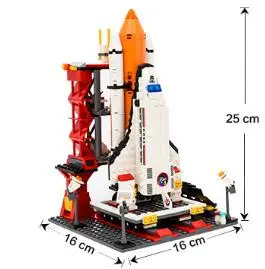 

679pcs Small particle assembly blocks Aerospace series / Space Shuttle launch center children's blocks