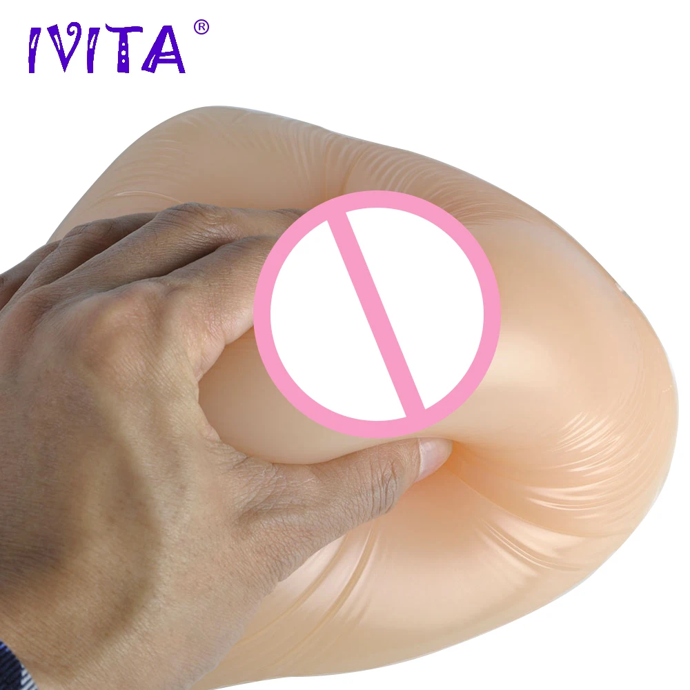 

IVITA 600g/Pair Beige Realistic Silicone Breast Forms With Shoulder Straps Crossdress Fake Boobs Drag Queen Mastectomy Shemale