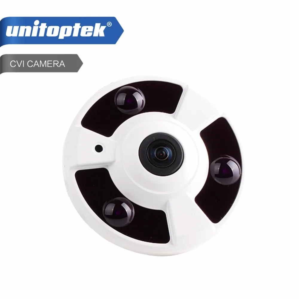 UNITOPTEK 1080 P 2MP HDCVI панорамный фотоаппарат 3 шт Массив ИК-10 м видео Крытый 360 градусов рыбий глаз Купол HD CVI камера 720 P