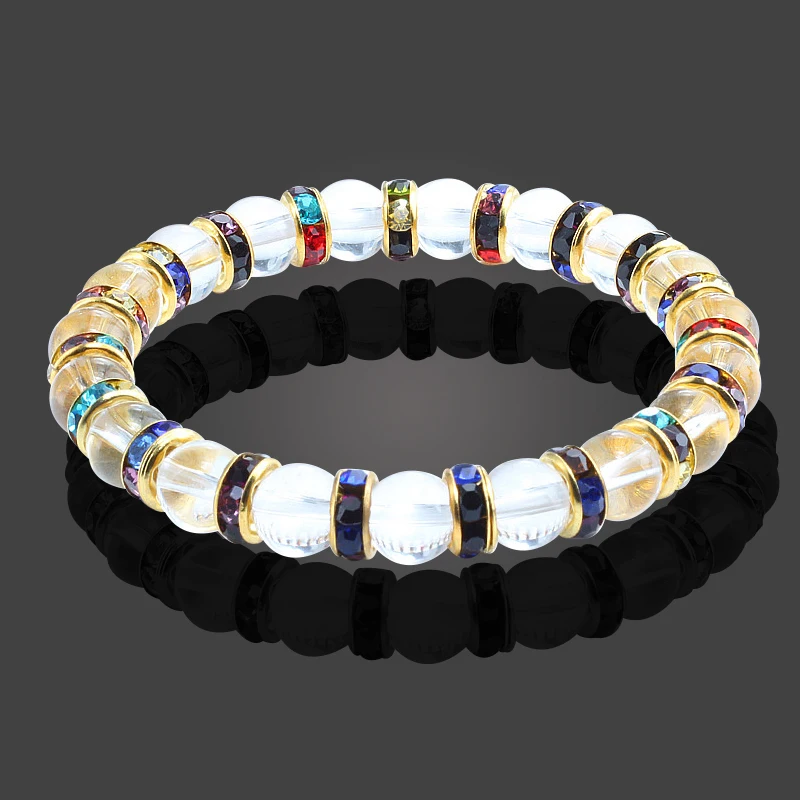 Charm Women Transparent White Natural Stone Bracelet Crystal Beads for