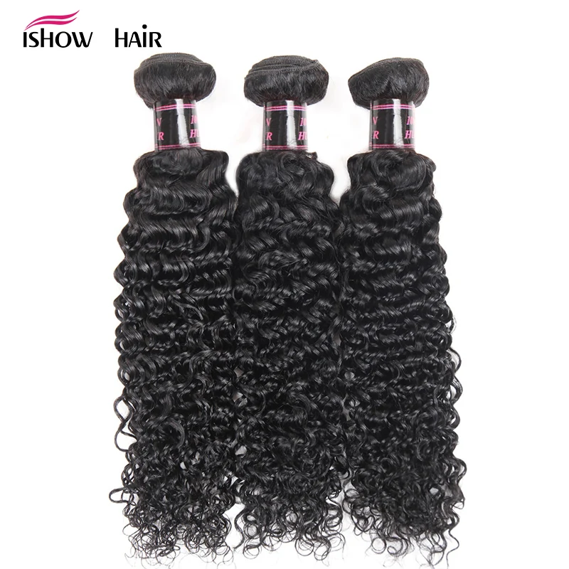 

Ishow Hair Malaysian Curly Hair Weave Bundles 100% Human Hair Bundles Natural Color Non Remy Hair Extensions 1/3/4 Bundles Deals