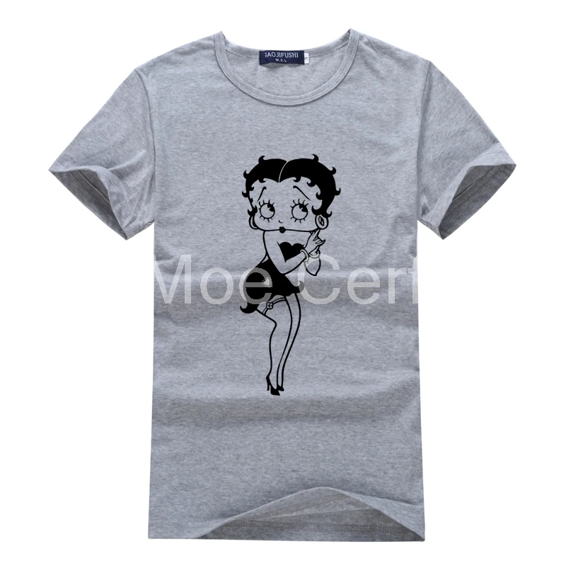 MOE СЕРФ 2020 Новая Мода Betty Boop Футболка с принтом мужские летние футболки короткими