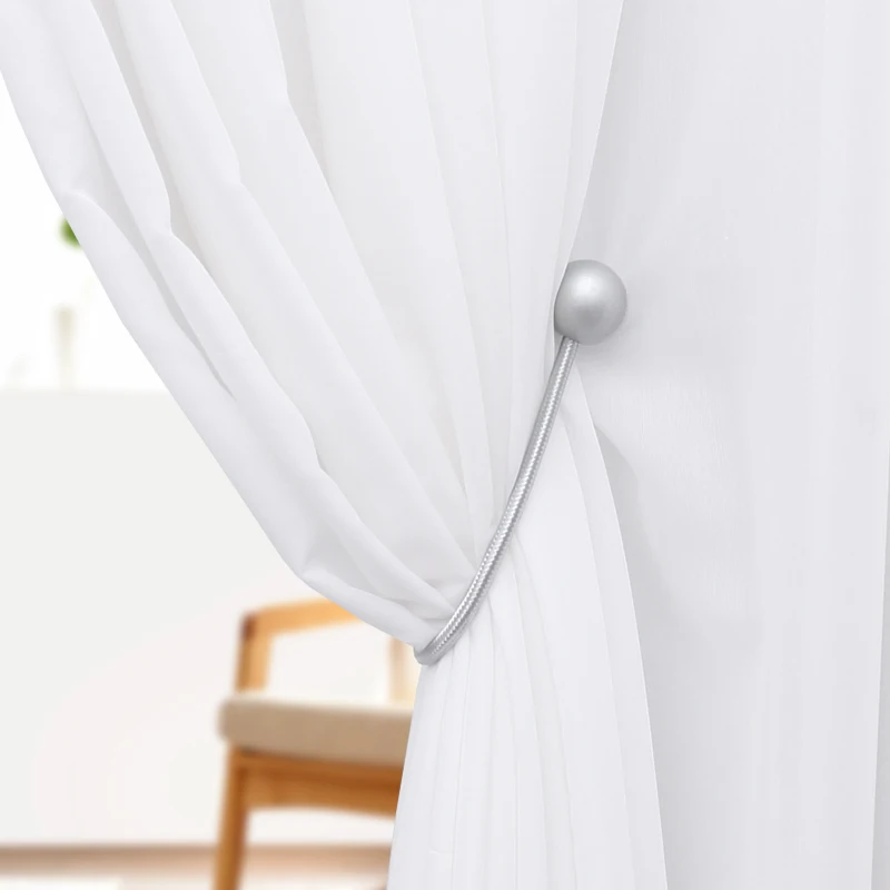 2 PCS Magnetic Shining Curtain Tiebacks European Simple Drapery Holder Decorative Blackout Sheer Holdbacks for Home Office Decor
