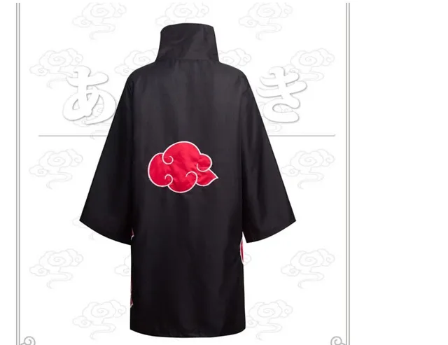 Hot Sale Anime Naruto Akatsuki /Uchiha Itachi Cosplay Halloween Christmas Party Costume Cloak Cape -