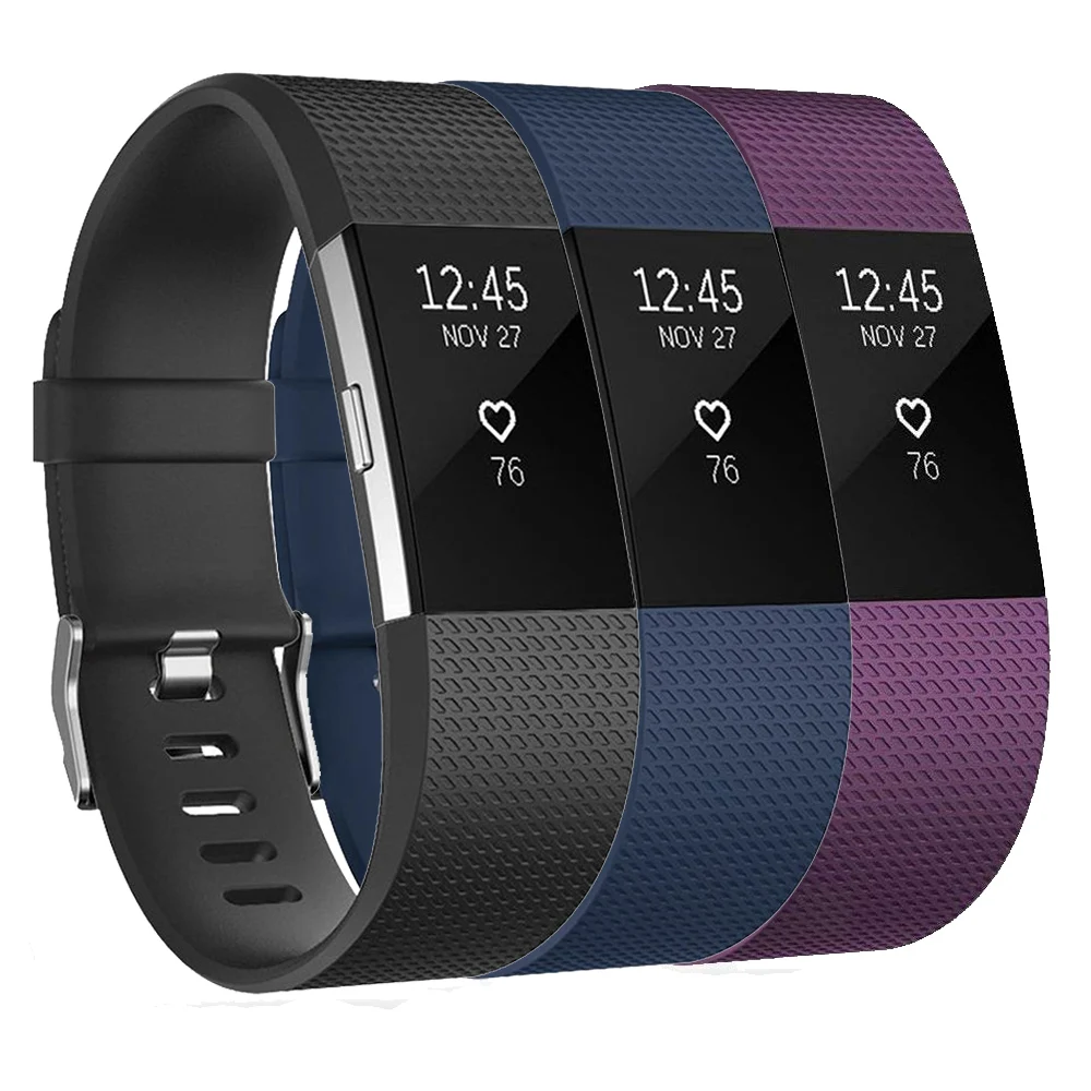 3 шт Силиконовые Мягкие часы ремешок для FitBit Charge 2 Браслет ремешок для наручных часов Замена для Charge 2
