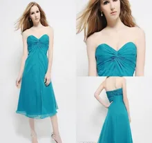 Elegant Party Knee-Length Homecoming Chiffon Strapless Ruched A Line 2016 Beach Sweetheart Knee-Length Bridesmaid Dresses DL130