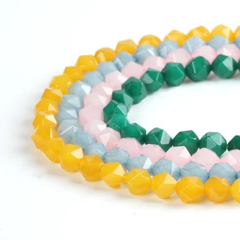 

AAA Jade Beads Stone Geometric Section 8mm Loose Bead for Jewelry Making Candy Color Gemstone Bracelet Jewelry Accessories