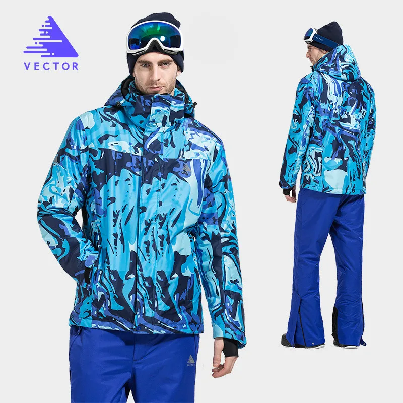 VECTOR Ski Suit Men Windproof Waterproof Skiing Jacket and Pants Warm Winter Outdoor Snow Snowboard Set Brand HXF70012 | Спорт и