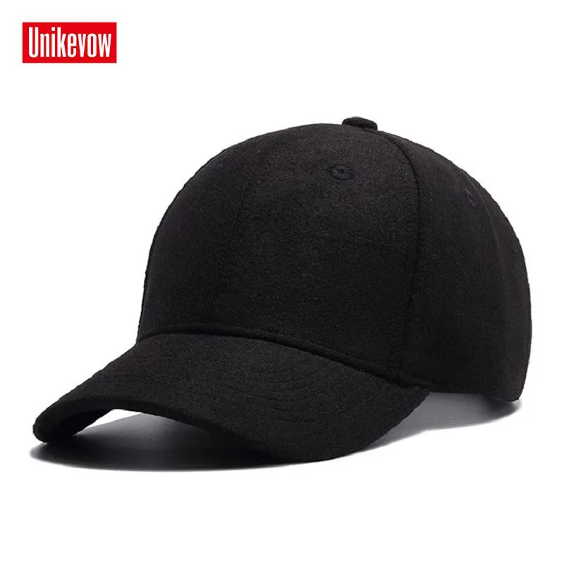 

Brand UNIKEVOW Wool Baseball Cap Winter solid Caps Hip Hop hats for men Unisex Outdoor Snapback Hat high quality