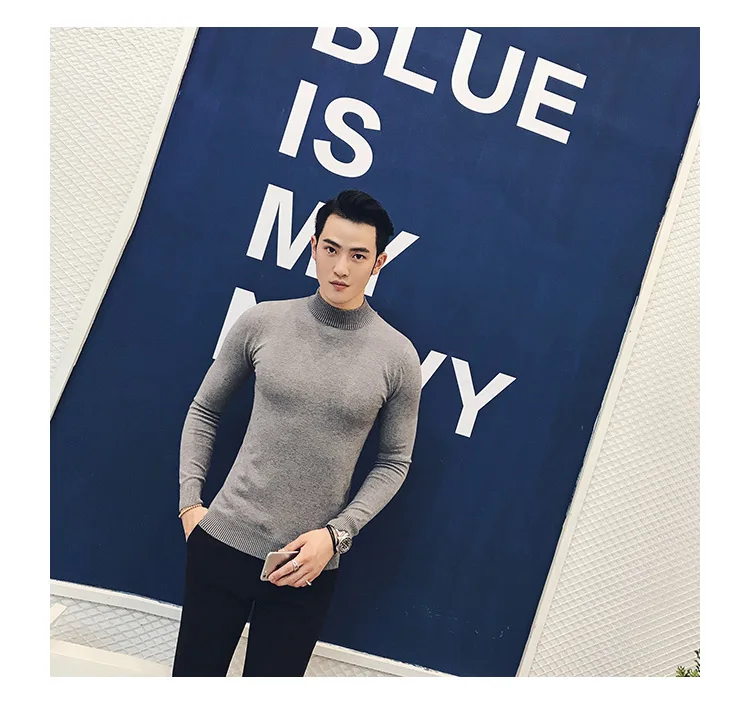 best sweaters for men MRMT 2022 Brand Autumn New Knitting Men's Sweater Pullover for Male Half High Collar  Sweater sweater crewneck