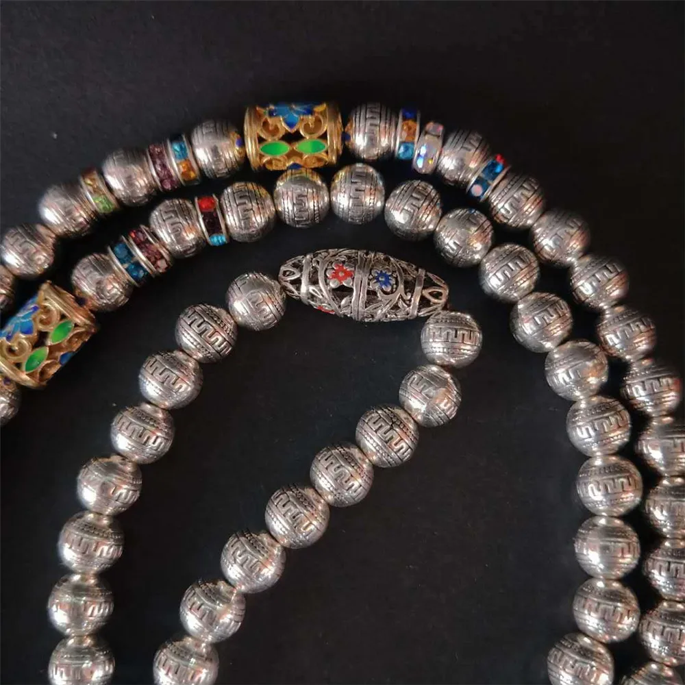 9 мм Чистый белый медный непальский латунный бисер длинный 108 ожерелье или браслет из нитей мужские буддийские медитации четки 108 мала Прямая поставка