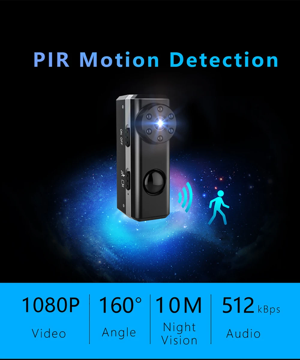 Volemer micro camera 1080P Motion Detection PIR Night Vision Car DVR Security Driving Circular Recording 22h mini cam camcorder (1)