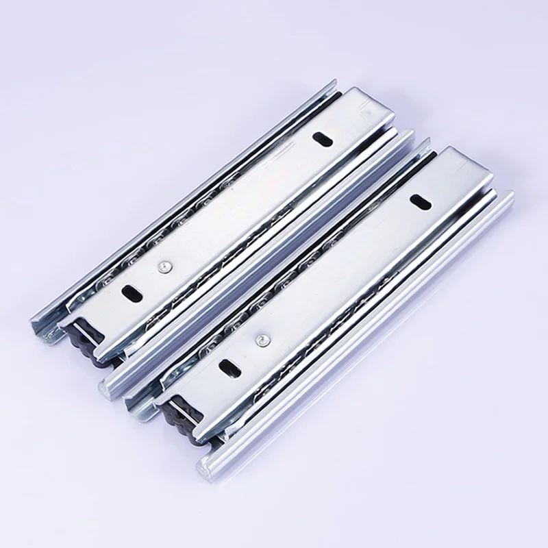 

6inch Mute Steel Damping Buffer Three Section Drawer Slide Solid Stell Ball Self Closing Runner JDH99
