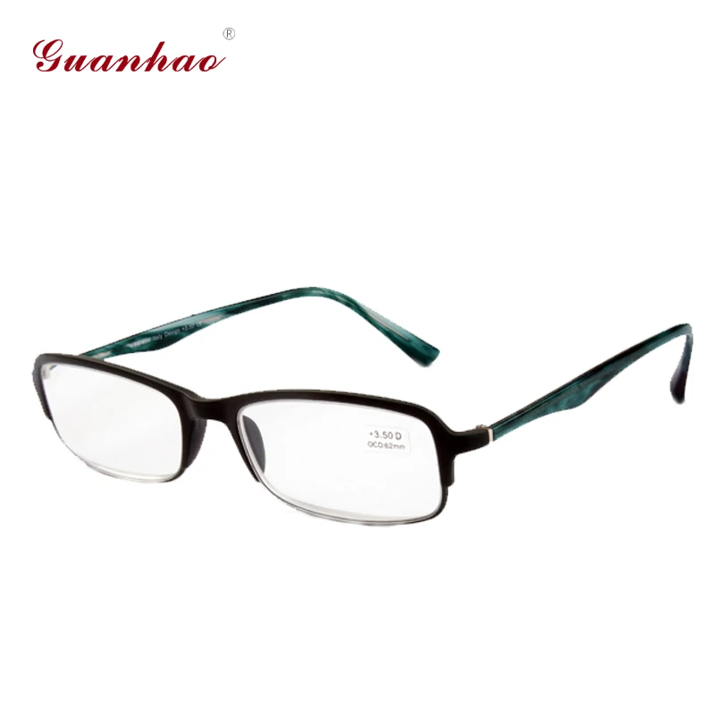 Guanhao очки для чтения для мужчин и женщин, передняя оправа с трендовой модной оправой, ацетатные дужки, очки для дальнозоркости, 1,0 1,5 2,0 2,5