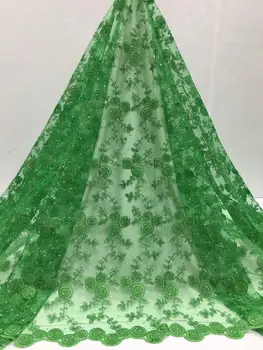 

African Lace Fabric 2018 Green Embroidered Nigerian Lace Fabric Bridal High Quality French Tulle Lace Fabric For Wedding Party