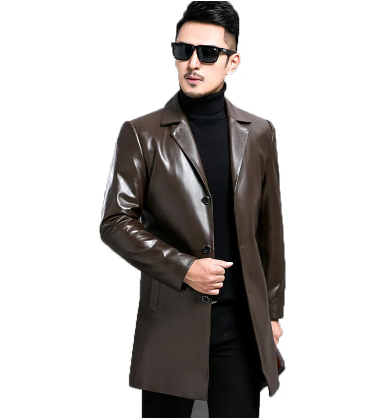 Men's Leather Jacket Genuine Sheepskin Coat Autumn Winter