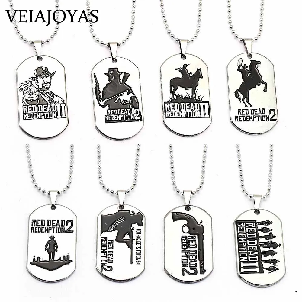 Игра Red Dead 2 опоры ожерелья из нержавеющей стали Dog Tag кулон ожерелье Мода для
