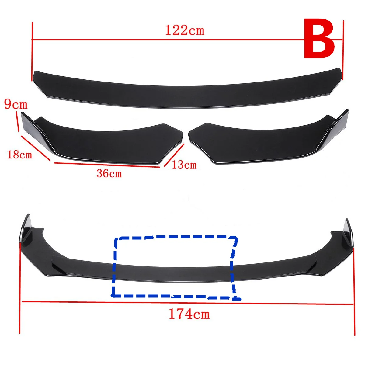 3 pc negro Universal Protector de coche frontal de labio parachoques divisor difusor protección aletas cuerpo Spoiler Kits para Ford para Benz para BMW 3 pc negro Universal Protector de coche frontal de labio parachoques divisor difusor protección aletas cuerpo Spoiler Kits para Ford para Benz para BMW