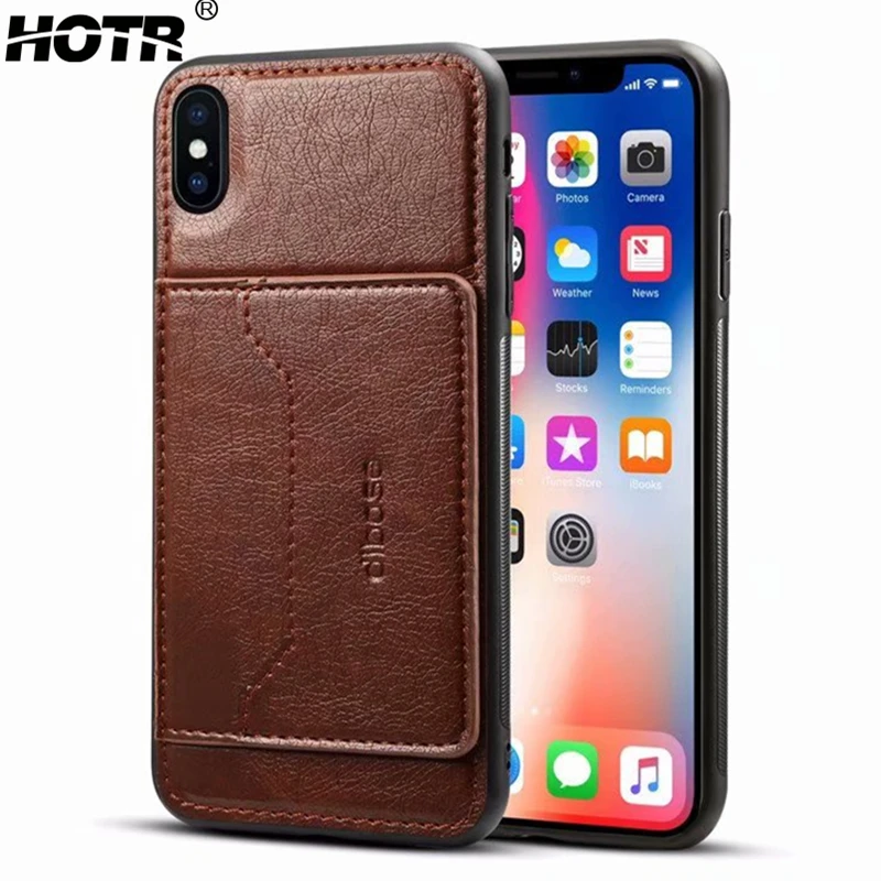 Магнитный автомобильный держатель поглощающий ПУ кожаный чехол для iphone XS XR Max 6 6s