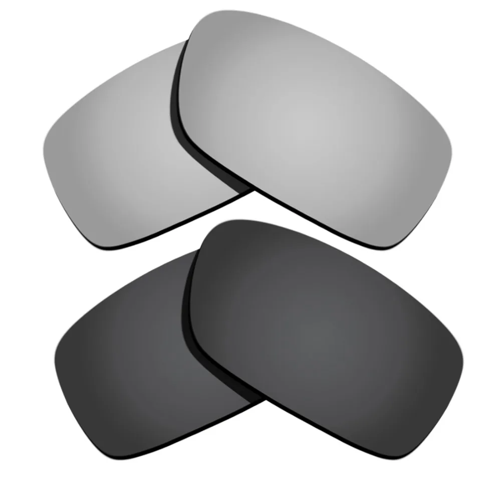 

Black & Silver Mirrored Polarized Replacement Lenses for Crankcase Frame 100% UVA & UVB