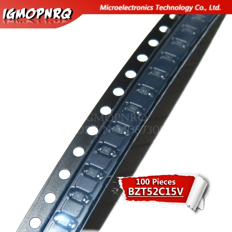 100 шт стабилитрон BZT52C15V BZT52C SOD 323/123 WJ|Диоды| |