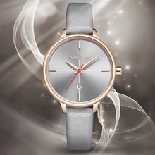 NAVIFORCE Для женщин часы Топ Элитный бренд Модные женские кварцевые часы Простой PU ремешок для часов Водонепроницаемый наручные часы Relogio Feminino