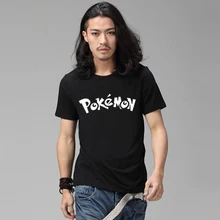 font b Pokemon b font font b Tshirt b font Anime 2016 Summer Male Black