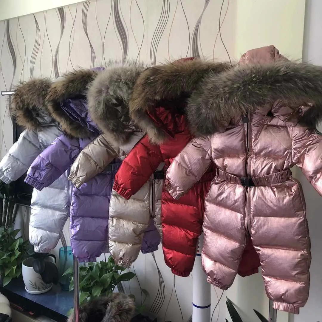 

Baby Jumpsuit Silver Gold Winter Coats Children's Brand Jacket for Girls Clothing Boys Snowsuit Infant Snowsuit Kids Romper