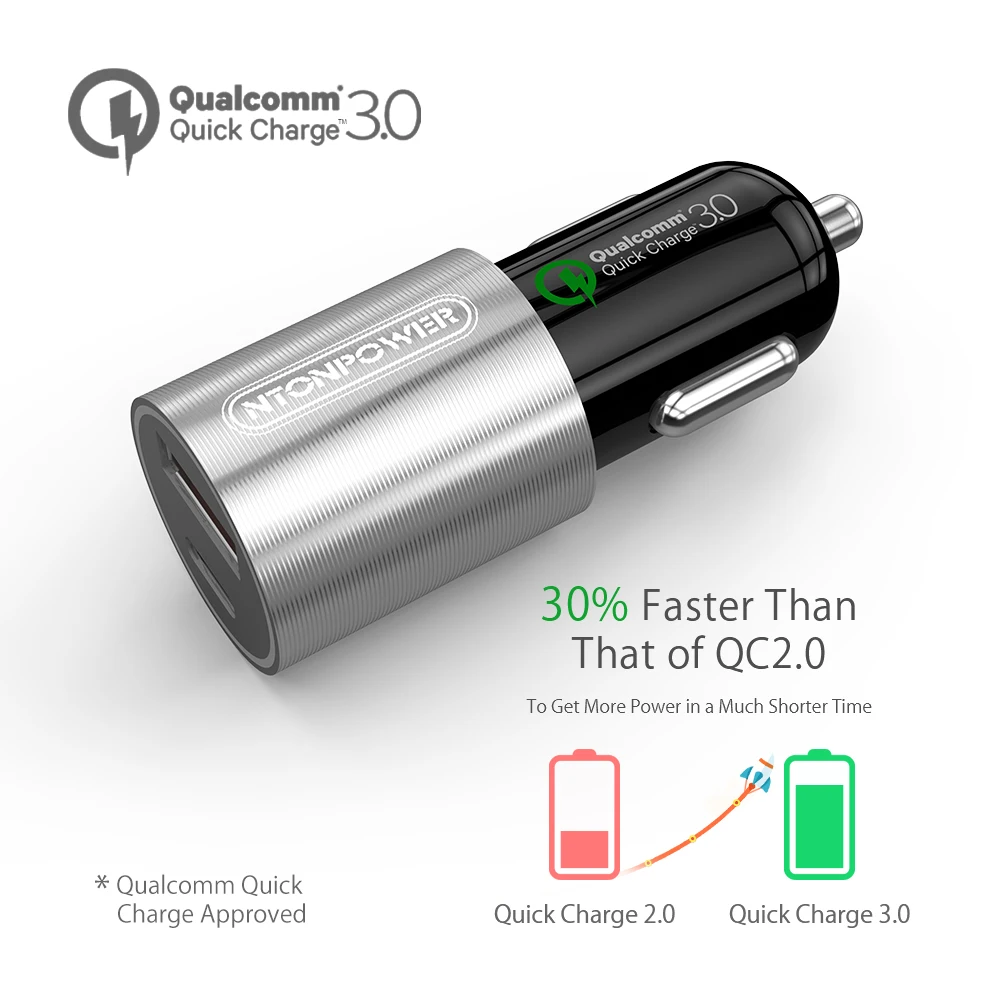 NTONPOWER Mini Quick Charge 3.0 USB Car-Charger For Xiaomi mi 9 Huawei P30 Pro QC3.0 Fast Typr-C PD Car Charging Phone Charger