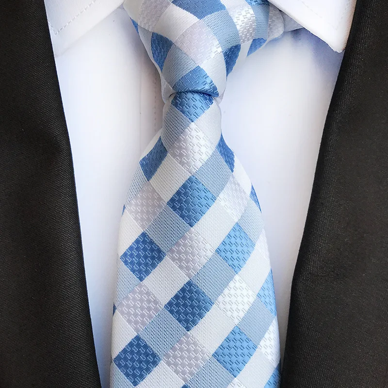 Модные мужские галстуки бизнес формальные свадебные галстуки 8 см 1200 иглы Полосатый плед Gravata полосатая рубашка Галстуки подарки для мужчин
