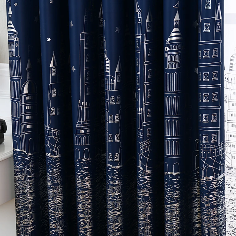 urijk european style hot silver castle pattern decorative curtain full light shading drapes curtain for bedroom living room in curtains from home garden