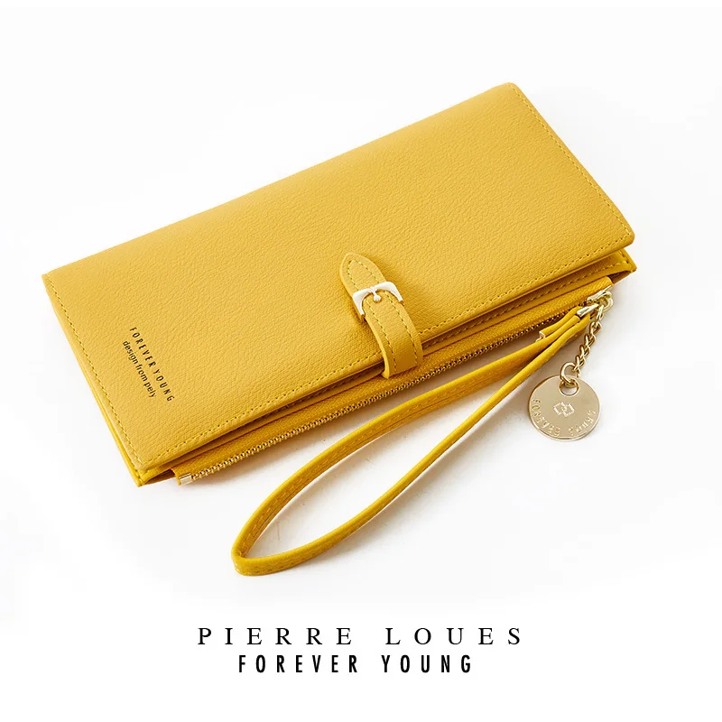 

7 Colors Women Wallets New Forever Young Soft PU Leather Luxury Slim Wallet Brand Design Wristlet Bag Fashion Phone Bag Purse