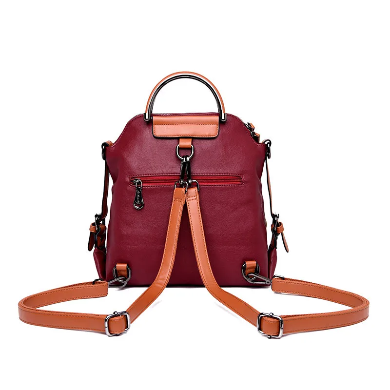 Dos cinturón nuevo multifunción Mochila De Cuero Mochila de viaje para adolescentes niñas Mochila de hombro Mochila De mujer Mochila