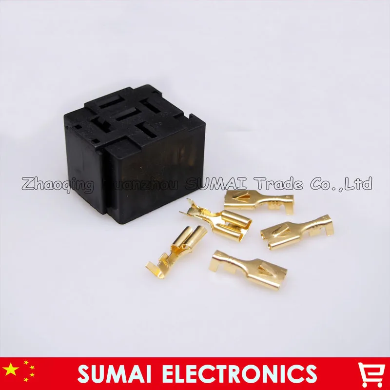 5 Pin 6.3mmr Car Socket,5pin Car/auto Horn Relay Socket Holder Plug