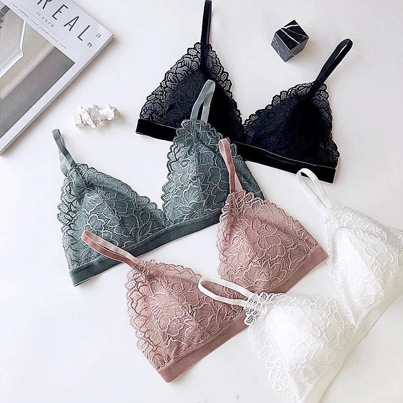 Fransiz Ipek Dantel Bralette Ince Ucgen Fincan Olmayan Celik Halka Sutyen Seksi Sutyen Yumusak Fincan Kadin Brazers Buzqalter Bralett Stanik Brasier Bras Aliexpress