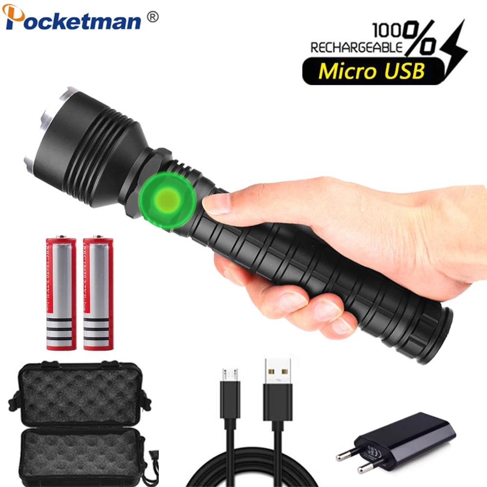Мощный светодиодный фонарик XHP70.2 USB с зумом XHP70 XHP50 перезаряжаемый батареей