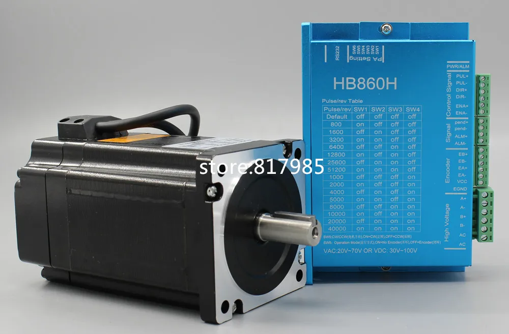 

Big sales DC closed loop Stepper motor 86HB250-156B+HB860H step motor 12.5N.m Nema 86 Hybird loop 2-phase stepper motor driver