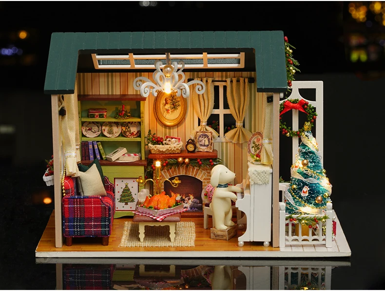 Мебель DIY Кукольный дом Wodden Miniatura кукольные домики набор мебели коробка головоломка собрать кукольный домик игрушки для детей подарок z009