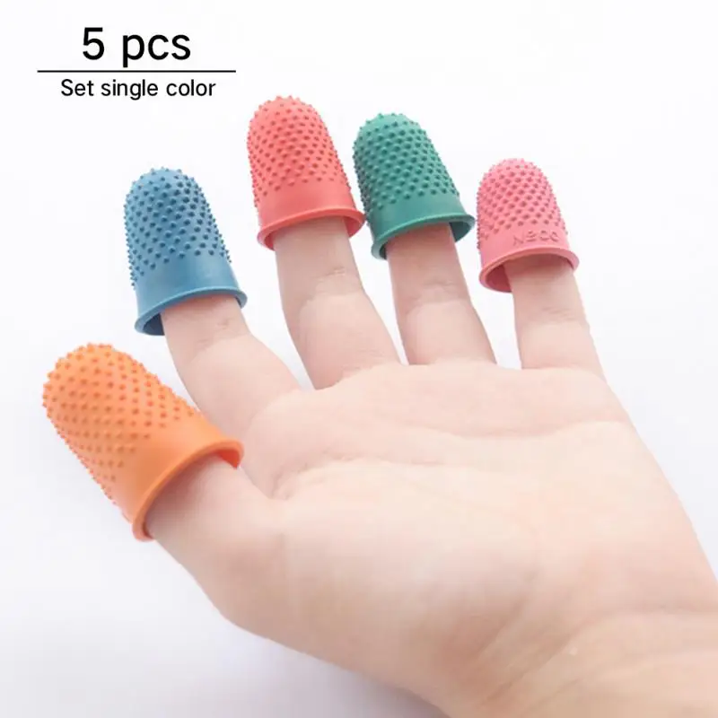 

5Pcs Sewing Protector Counting Quilter Rubber Thimble Needlework Finger Tip