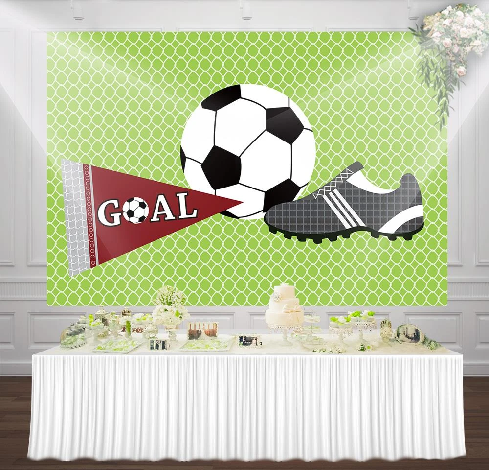 Birthday Party Backdrop Football Themed Background Soccer Photo Booth  Studio Photography Background Dessert Table Wall Banners - Backgrounds -  AliExpress