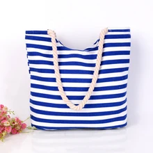 4 шт./лот, холщовая летняя пляжная сумка, дамские сумки для покупок, женские сумки-тоут, большие женские сумки в синюю и белую полоску, повседневные