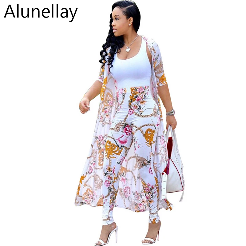 Alunellay Gold Chain Print Long Jumpsuit for Women Overalls 2018 Female Summer Casual Slim Playsuit Bandage Jumpsuits 2 Pieces