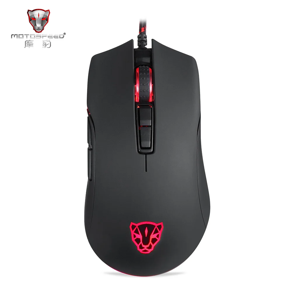 Motospeed V70 игровая мышь RGB 12000 точек/дюйм с 7 клавишами двигателем PMW3360 250IPS черный цвет