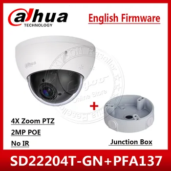 

Dahua ORIGINAL SD22204T-GN 2MP Full HD Network Mini PTZ Dome 4x optical zoom POE CCTV IP Camera with Junction Box PFA137