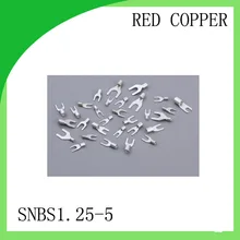 С фабрики красная медь 1000 шт. SNBS1.25-5 Прессуемый холодным способом разъем 22AWG-16AWG Вилочная клемма